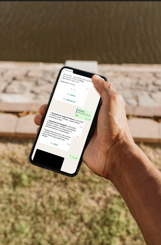 Prográma tu ruta durante todo el día por WhatsApp